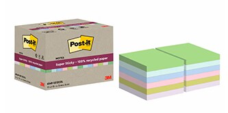 Post-it® Super Sticky Recycling Notes in umweltfreundlicher Verpackung
